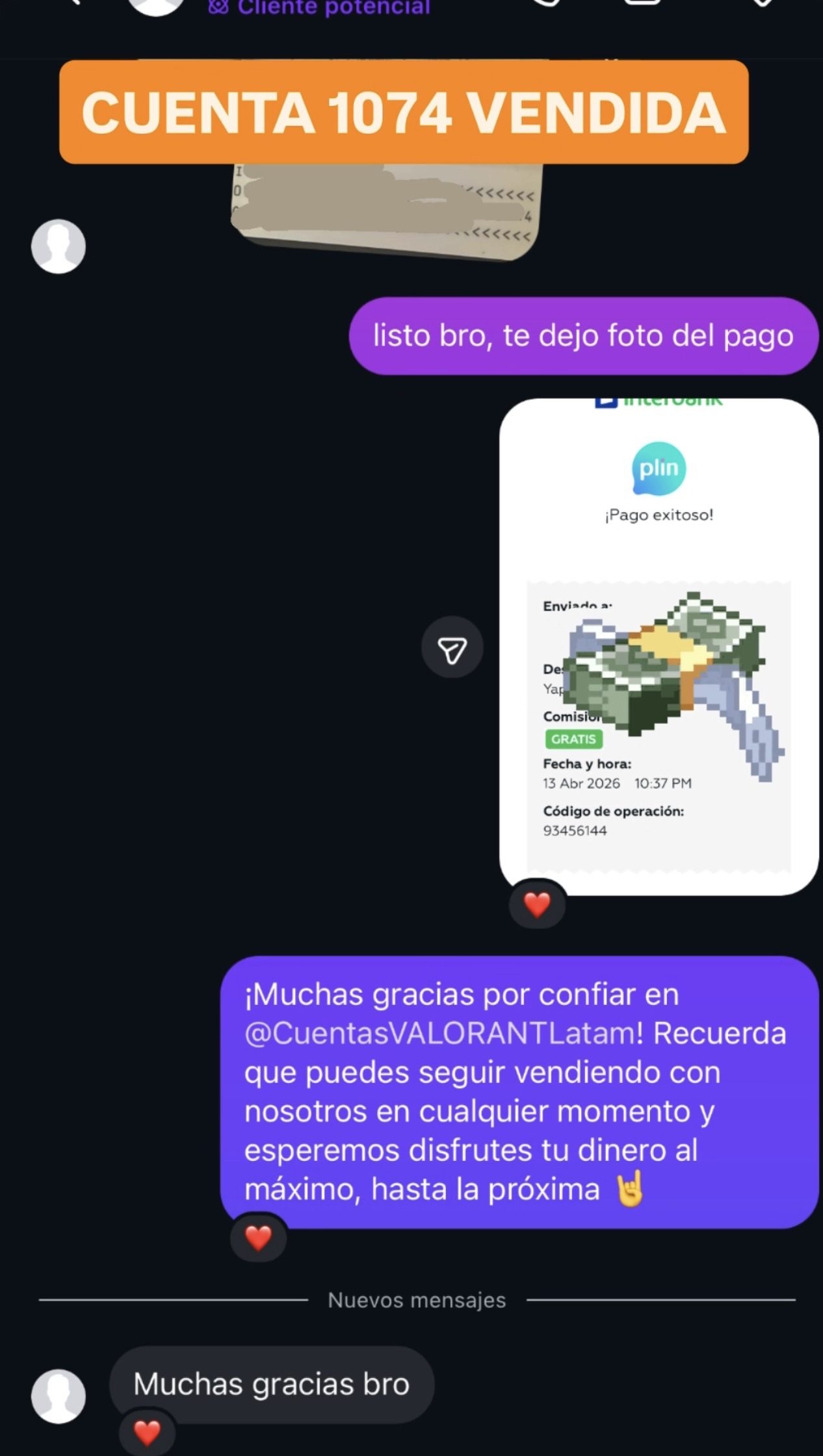 Prueba: Muchas gracias bro
