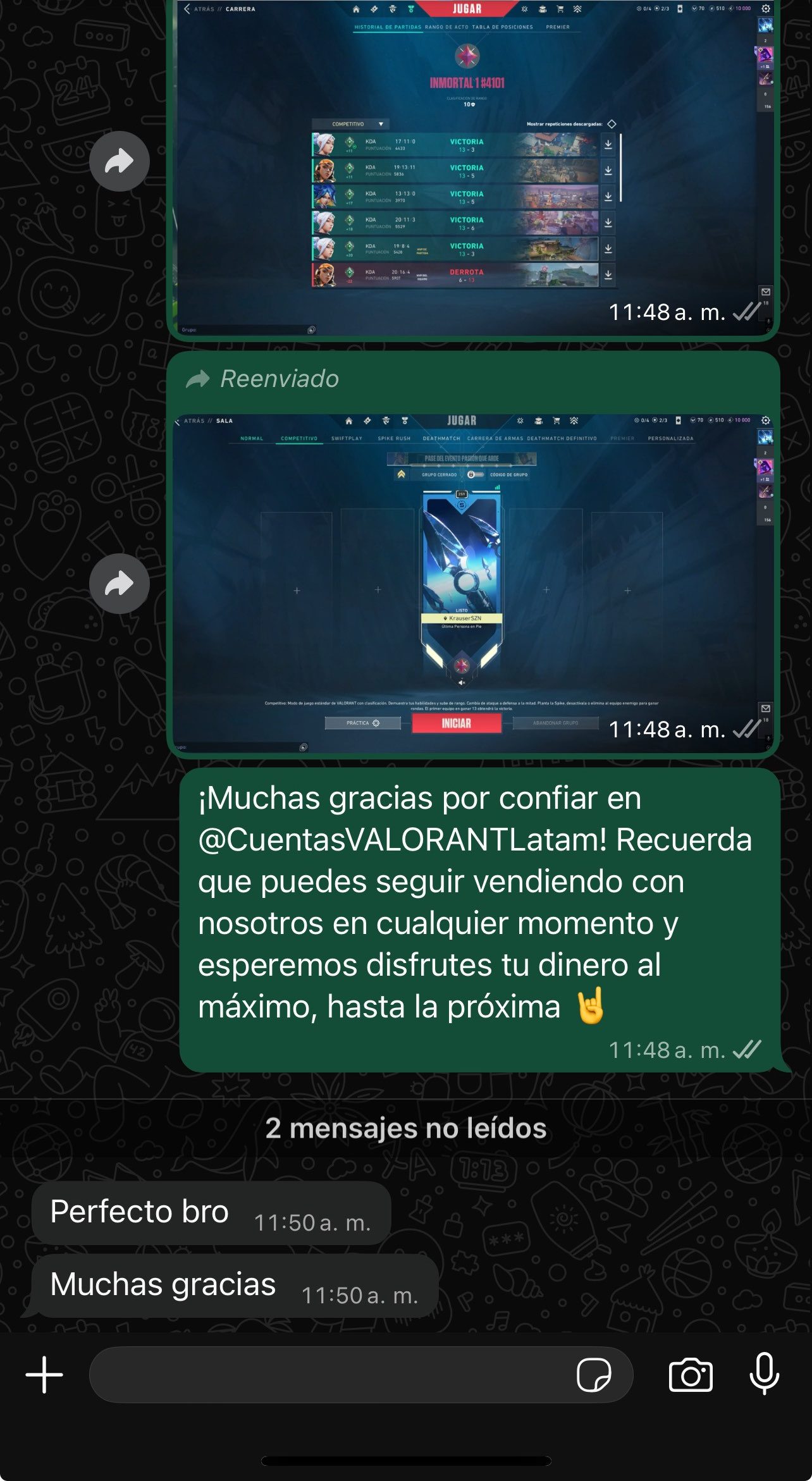 Prueba: Perfecto bro, muchas gracias